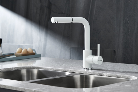 Смеситель для кухни Paulmark KASSEL Ka214311-WH на мойку белый